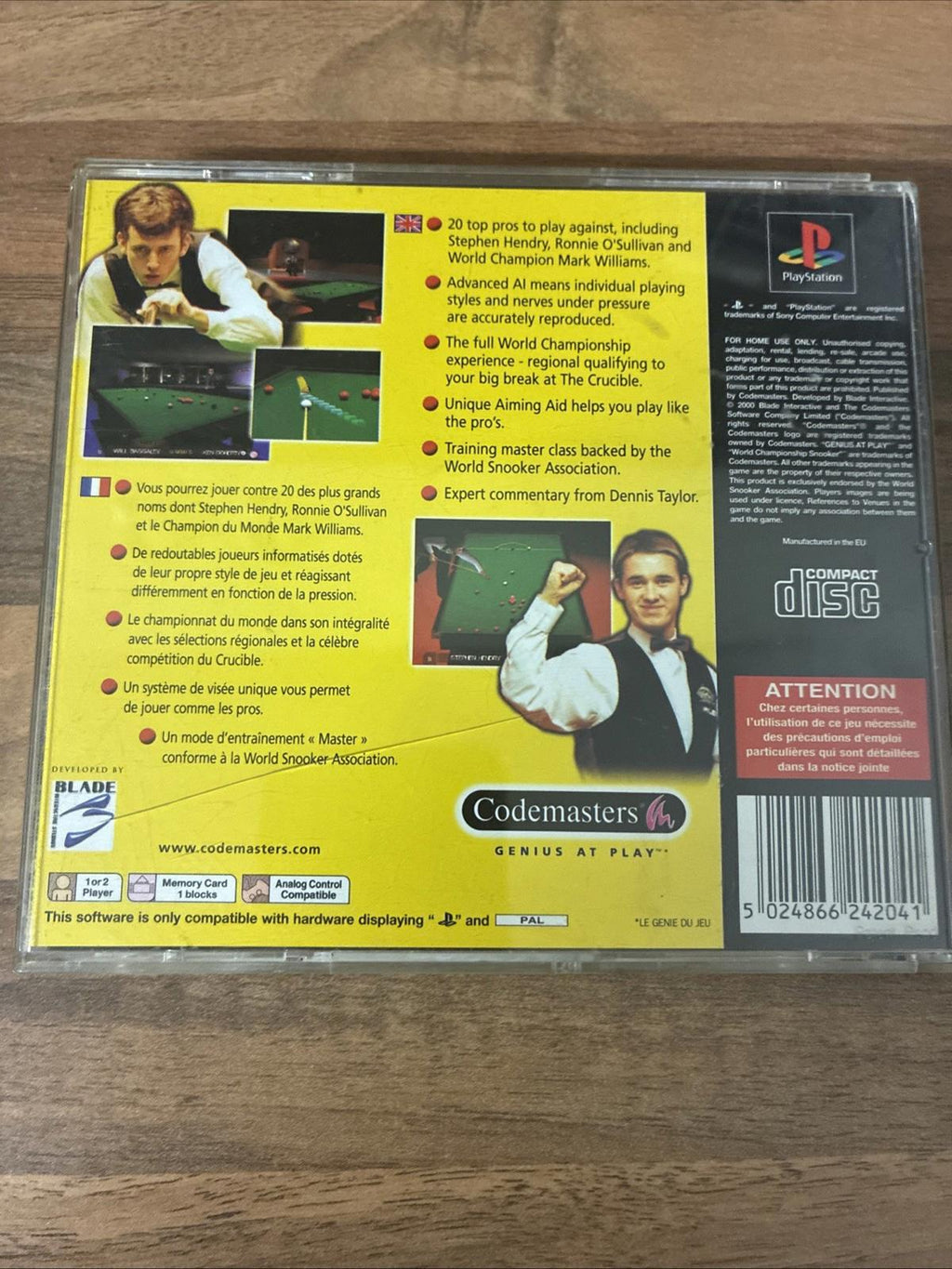 World Championship Snooker (Sony PlayStation 1, 2000)