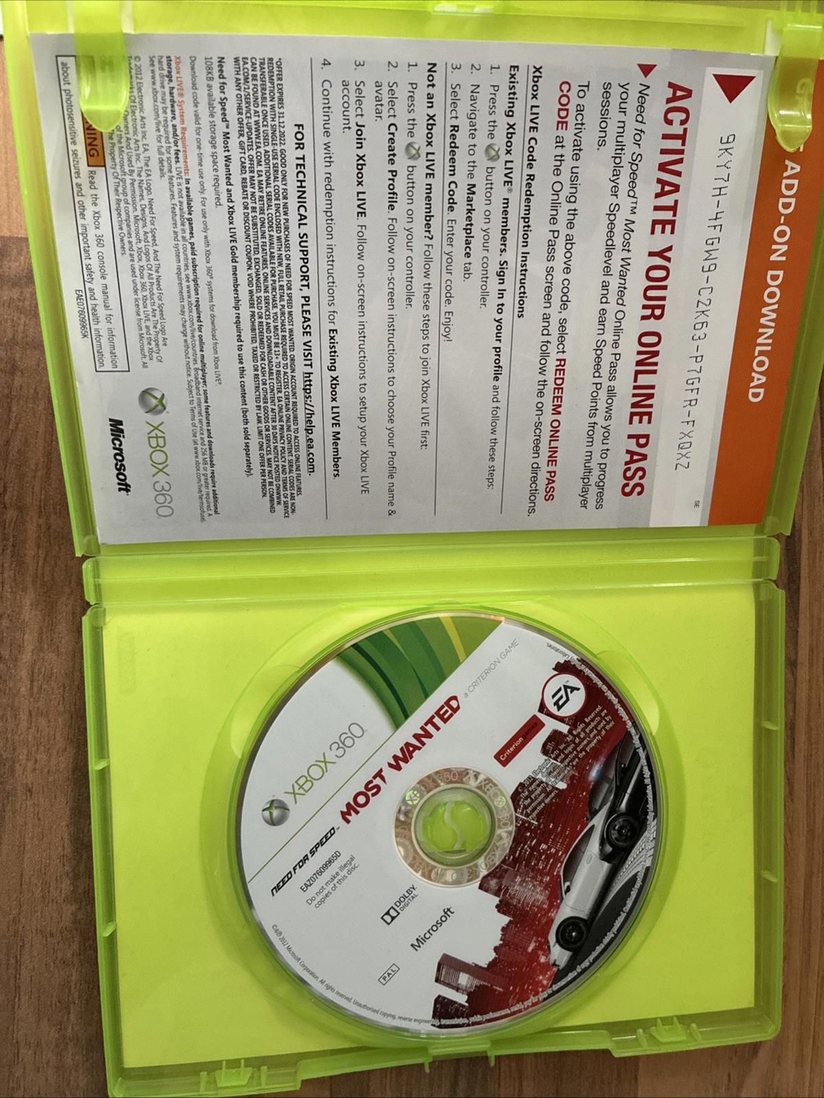 Need for Speed Most Wanted (Xbox 360, 2012)