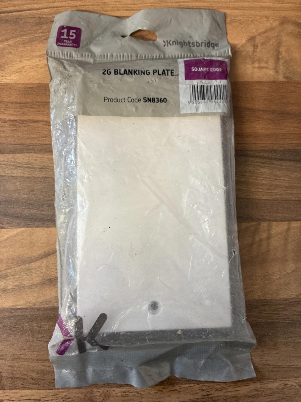 Double Gang Blank Plate Wall Socket Cover Knightsbridge SN8360