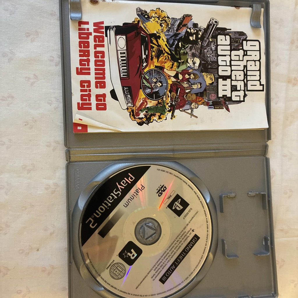 GRAND THEFT AUTO 3 PLATINUM PS2 PlayStation 2 with Map and manual