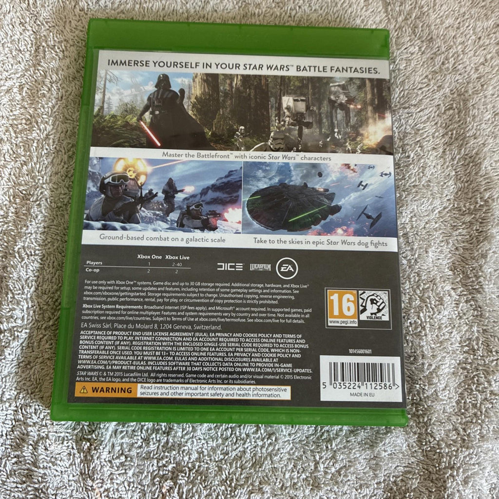Star Wars: Battlefront (Microsoft Xbox One, 2015).  Very Good Condition