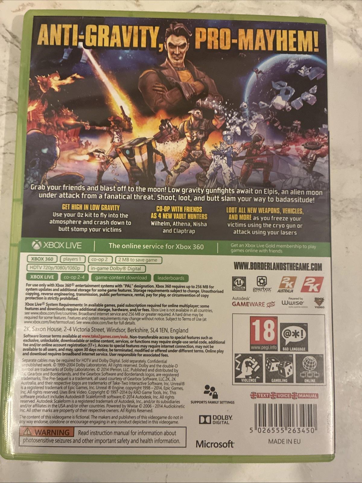 Borderlands: The Pre-Sequel (Microsoft Xbox 360, 2014) In Excellent Condition