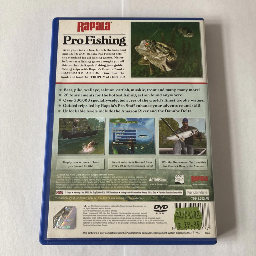 RAPALA PRO FISHING Sony PlayStation 2 PS2 Complete PAL Game Very Good Condition