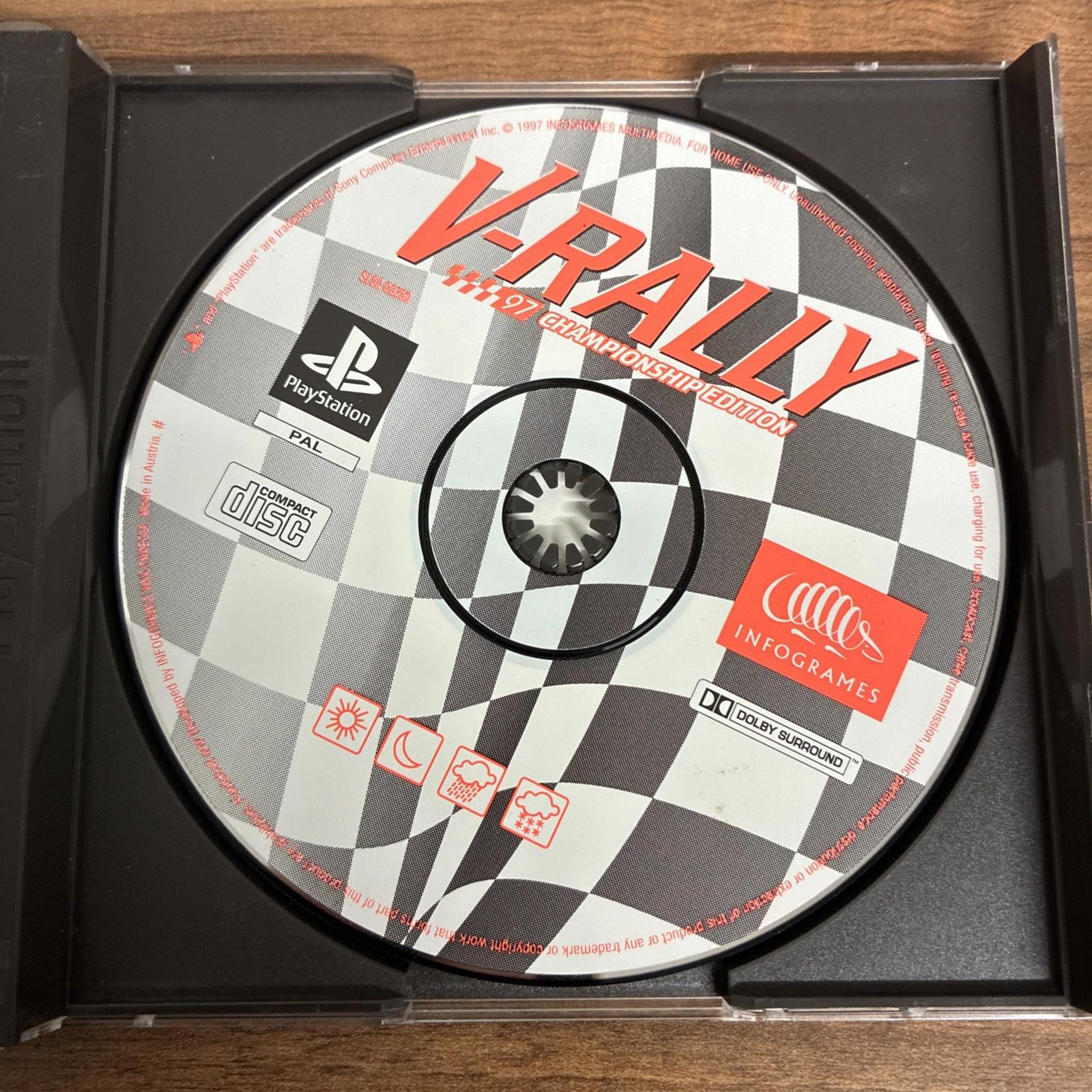 V-Rally PS1 Black Label(COMPLETE INC MANUAL) Sony Playstation- Great Case