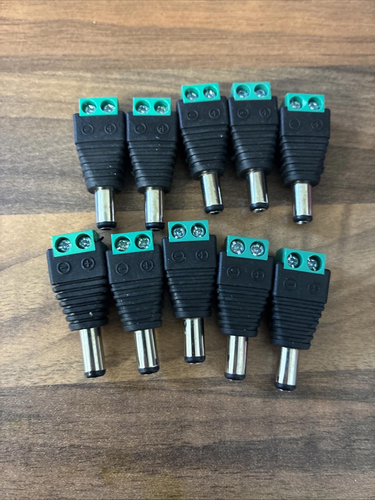 CCTV CAMERA Power Balun Connector Cable Adapter Jack Plug 12V DC Male 10x