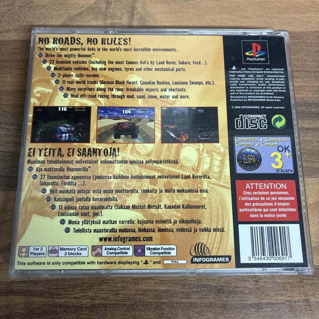 4x4 World Trophy Sony PlayStation 1 (PS1) Complete no  Manual (PAL)