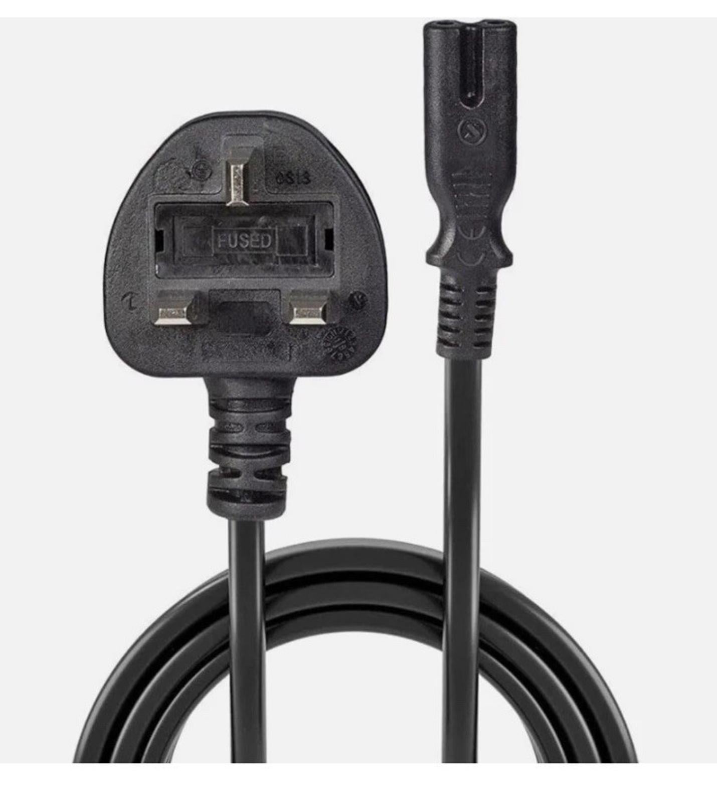 UK Figure 8 Power Cable - PlayStation/XBox/TV Mains/Laptop 5M Brand New