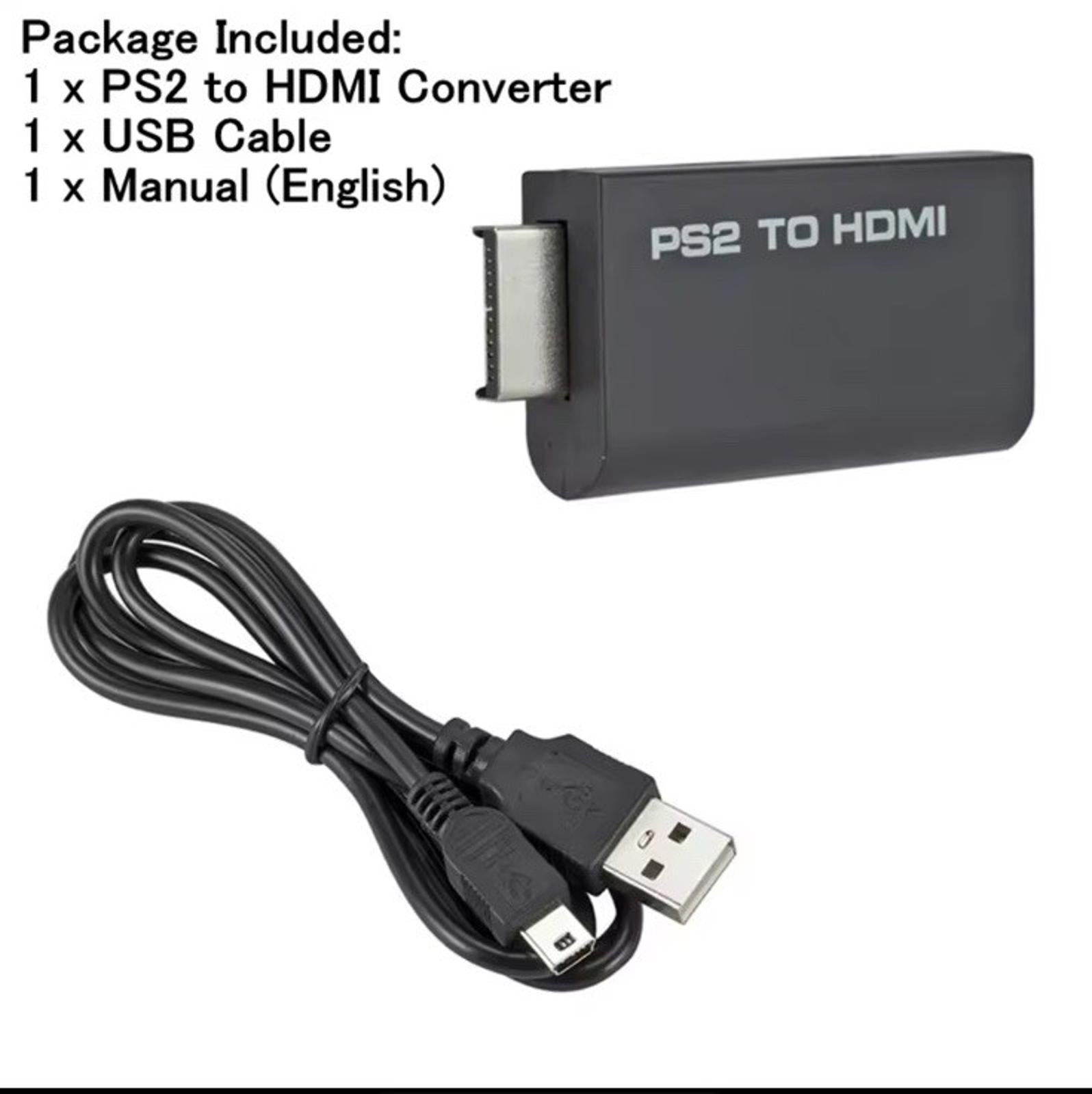 PlayStation 2 PS2 to HDMI Converter Adapter Adaptor Cable HD RCA AV Audio Video