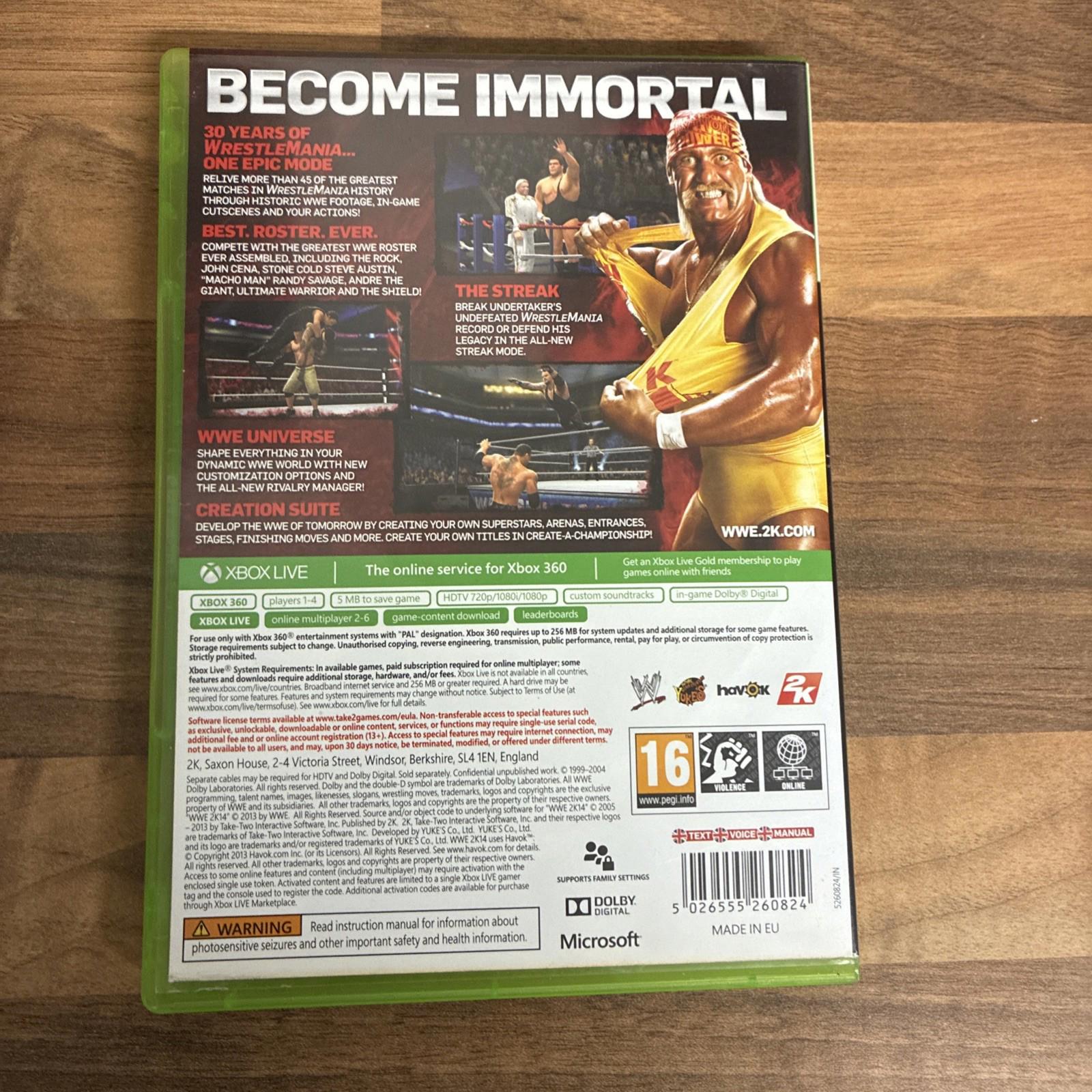 Xbox 360 WWE 2K14 - Wrestling Sim - The Rock Cover - The Streak Mode