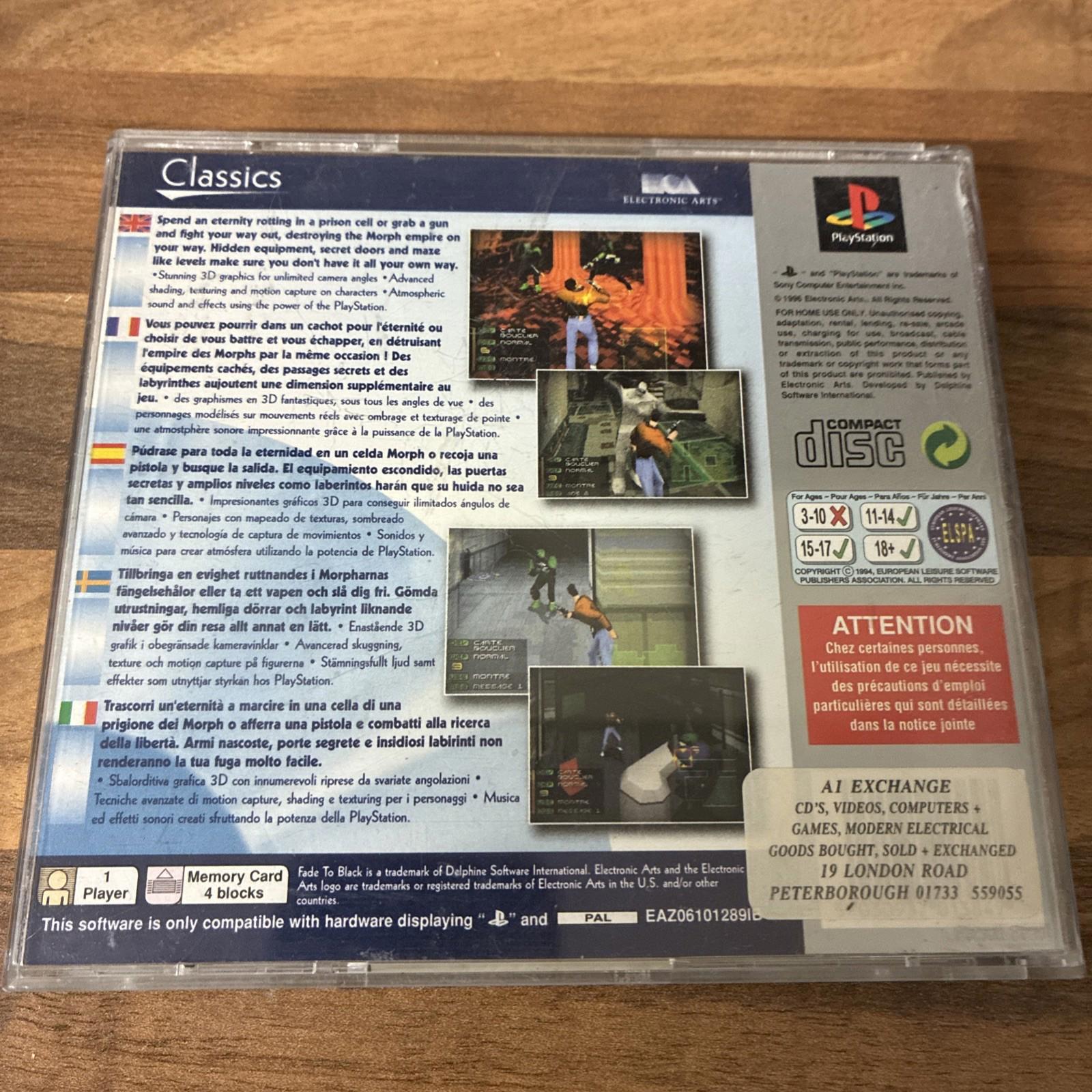 Fade To Black Platinum - PlayStation 1 - PS1- Complete - With Manual