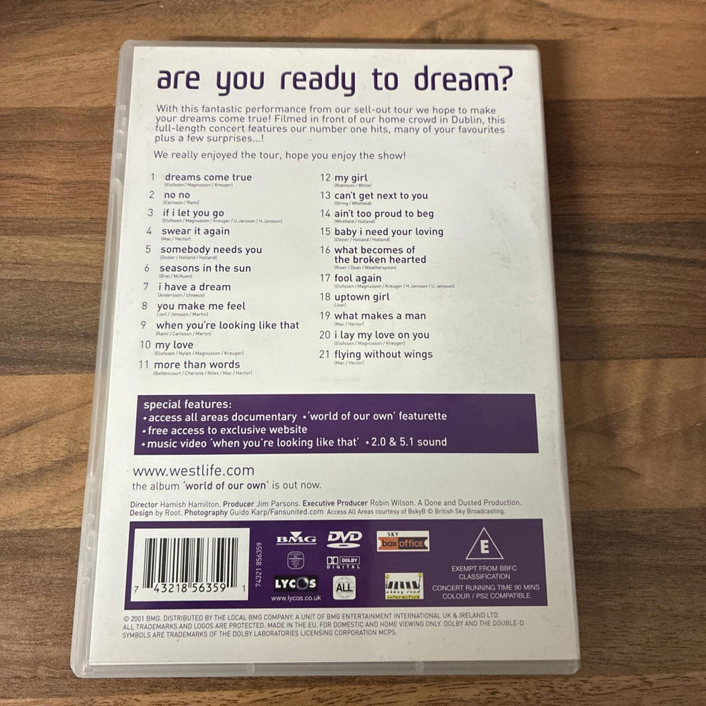 Westlife - Where Dreams Come True (DVD, 2001)