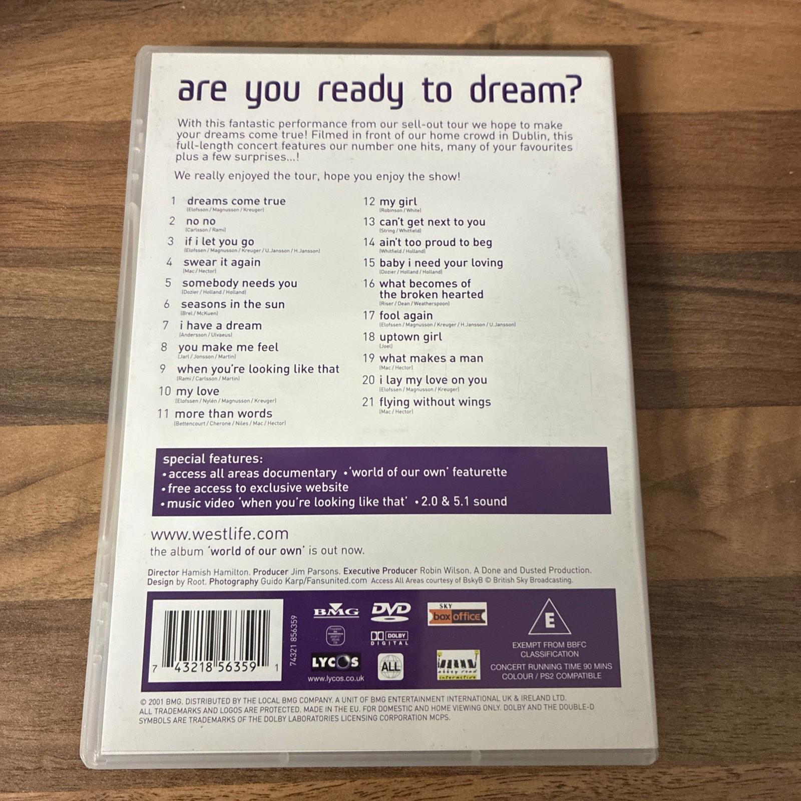 Westlife - Where Dreams Come True (DVD, 2001)