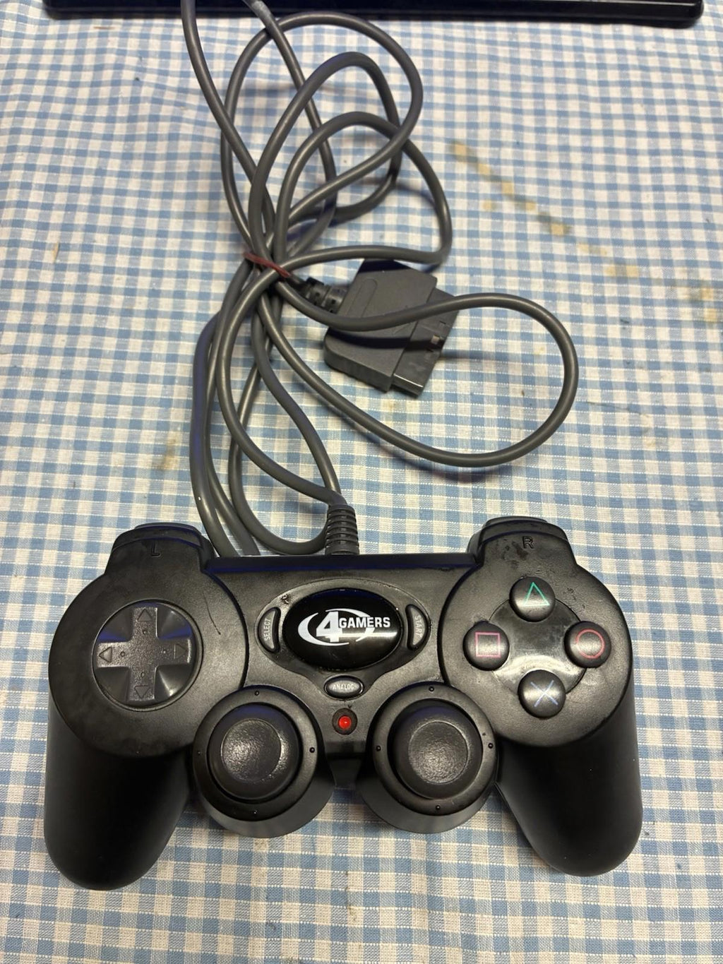 PS2 PLAYSTATION 2 4GAMERS WIRED CONTROLLER BLACK - Tested & Working