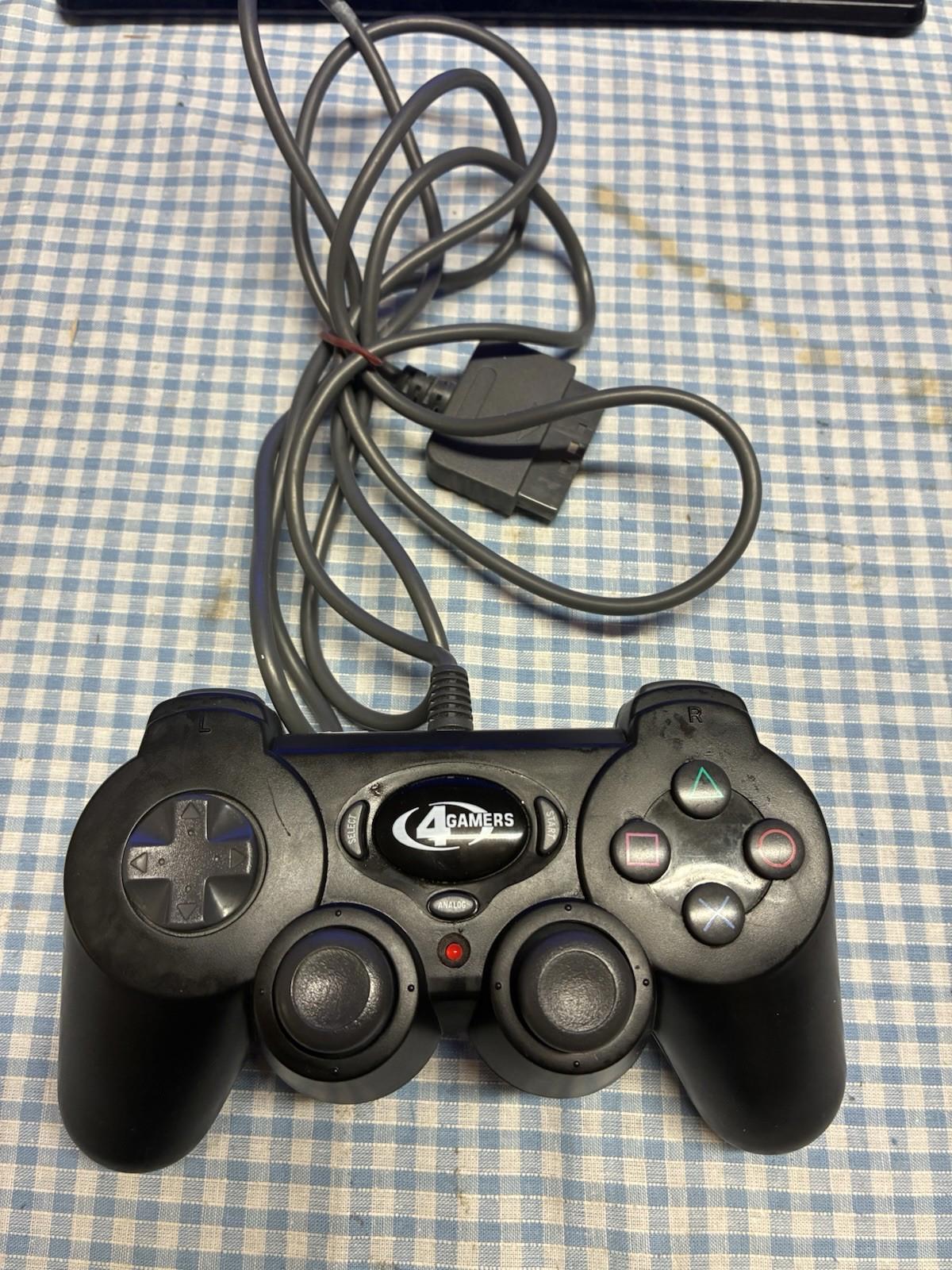 PS2 PLAYSTATION 2 4GAMERS WIRED CONTROLLER BLACK - Tested & Working