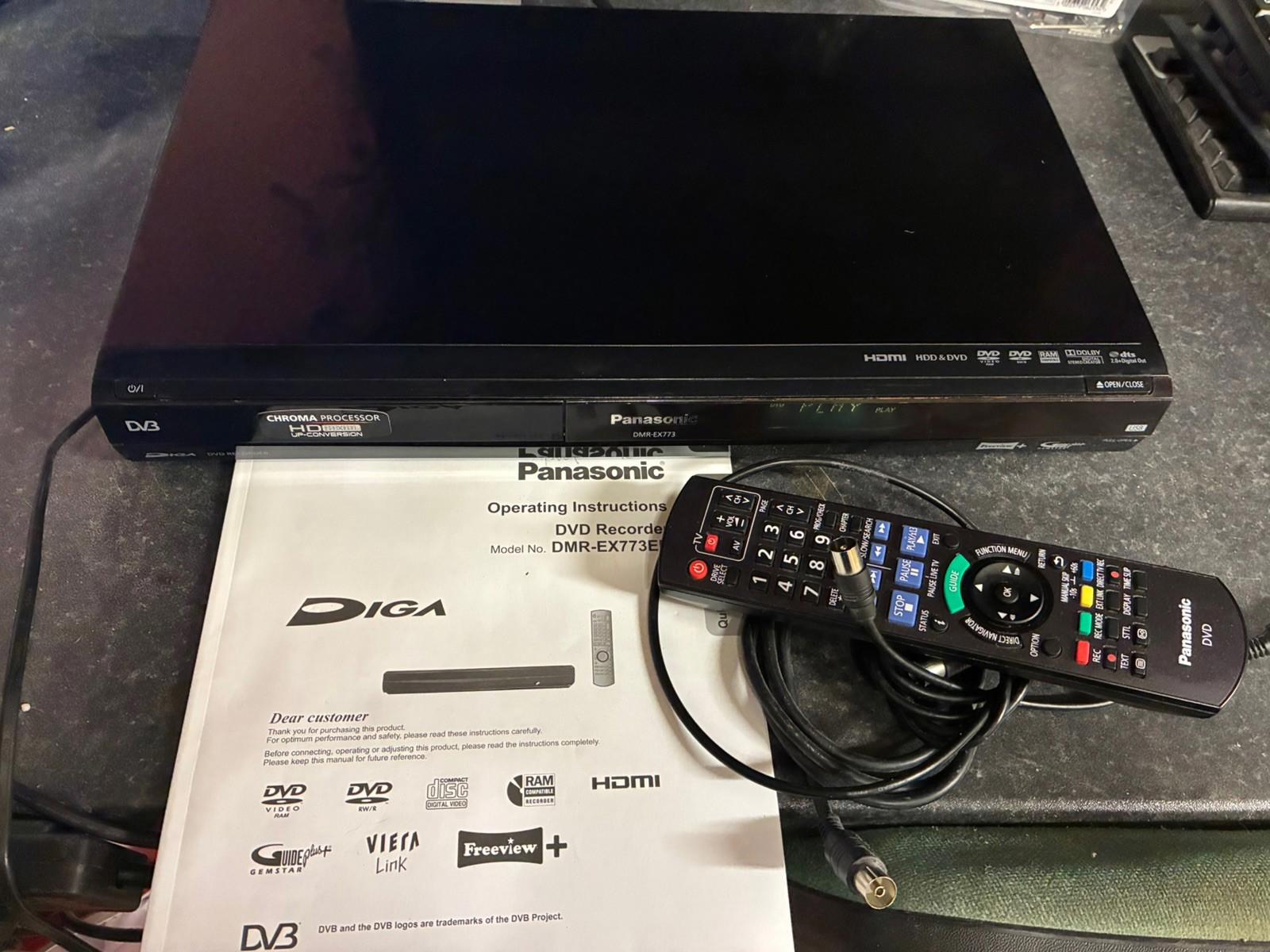 Panasonic DMR-EX773 Freeview DVD Recorder 160GB with Remote Black TESTED