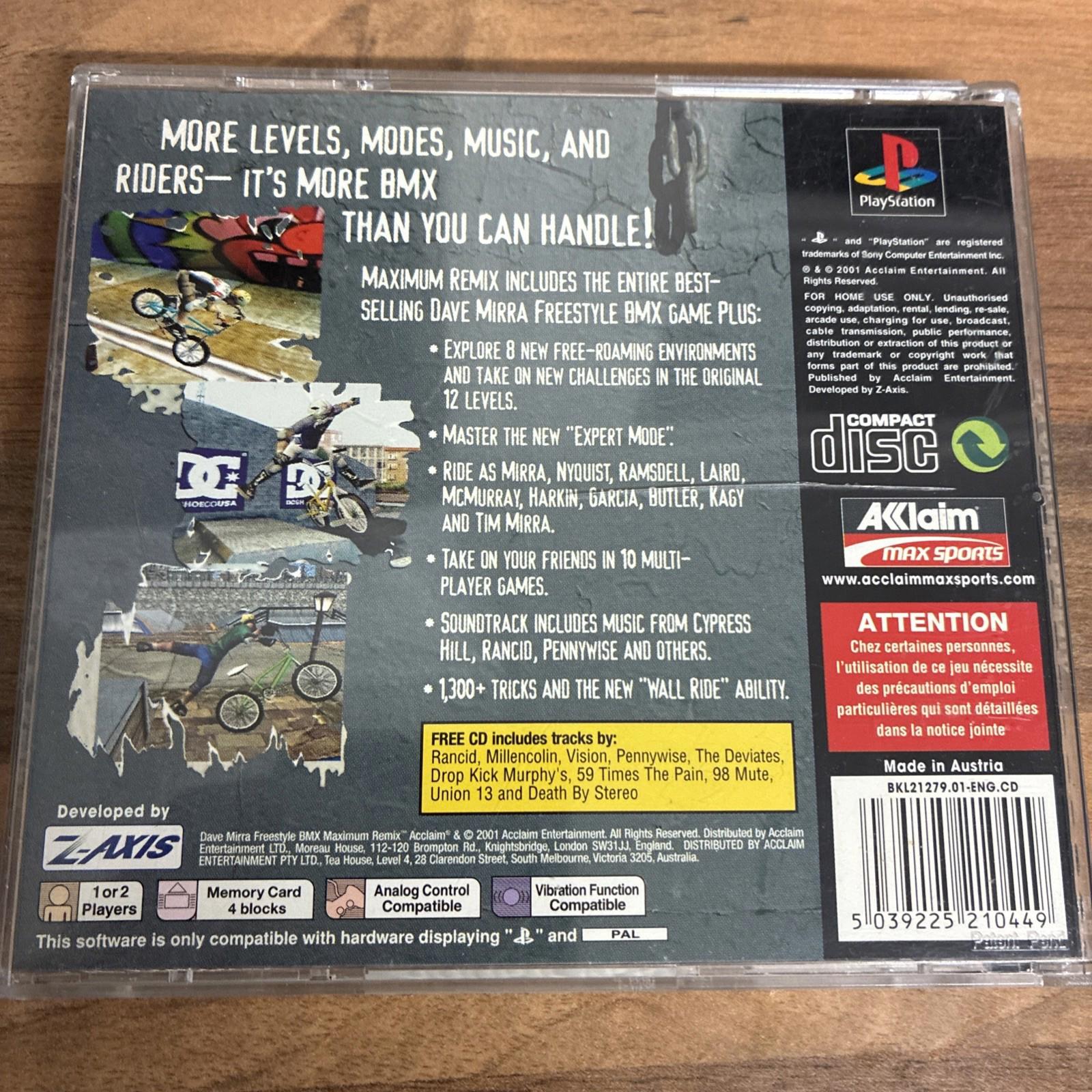 Dave Mirra Freestyle BMX: Remix | PlayStation PS1 Black Label - VGC & Complete