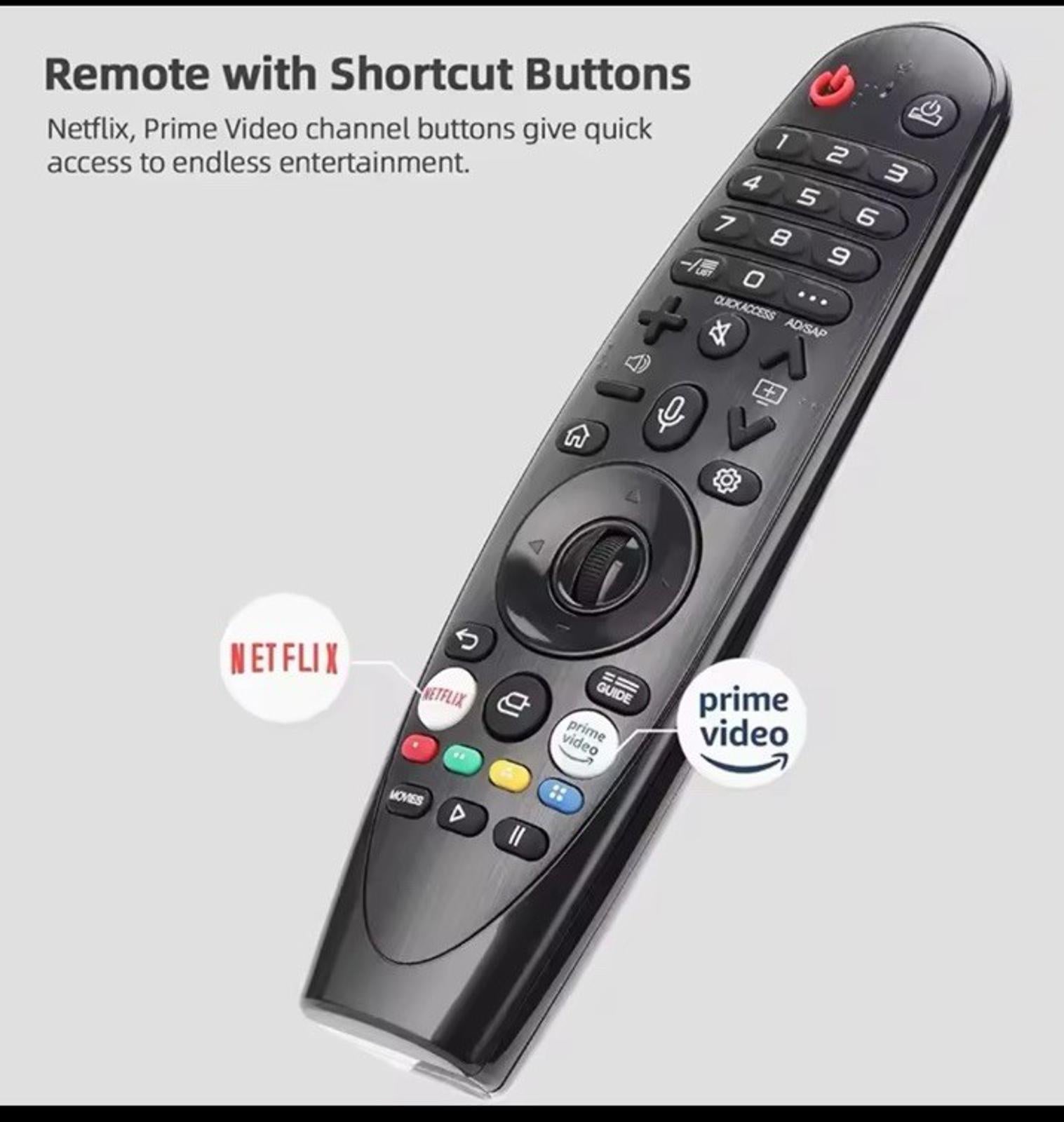 LG AKB76036201 Remote Control - Black Replacement Remote