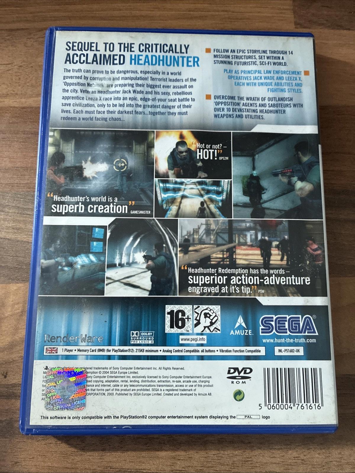 Headhunter: Redemption - Playstation 2 (PS2) PAL Complete with Manual