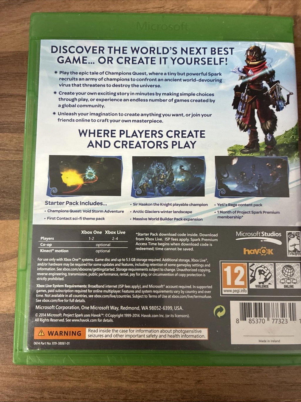 Project Spark (Microsoft Xbox One, 2014) Complete In Very Good Condition