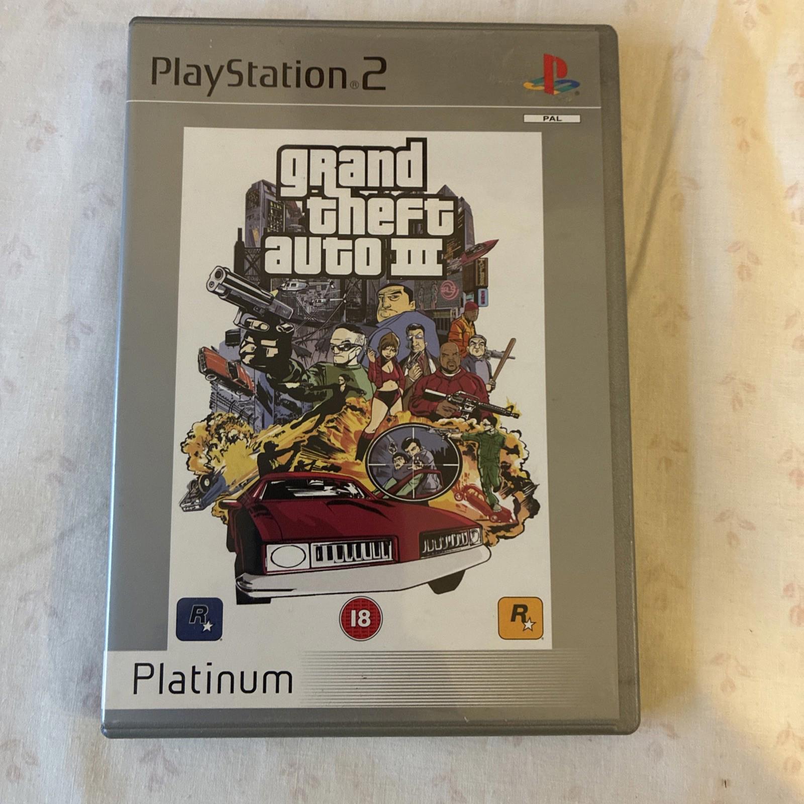 GRAND THEFT AUTO 3 PLATINUM PS2 PlayStation 2 with Map and manual