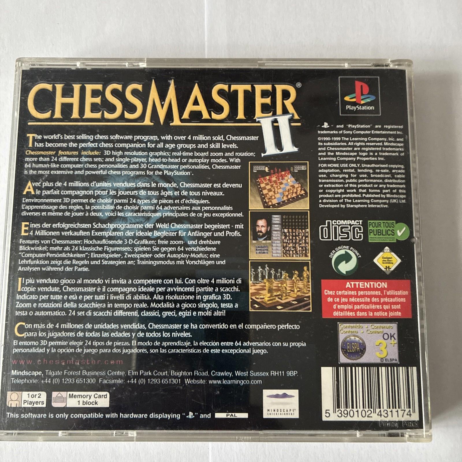 Chessmaster II (Sony PlayStation 1, 1999) - European Version With Manual