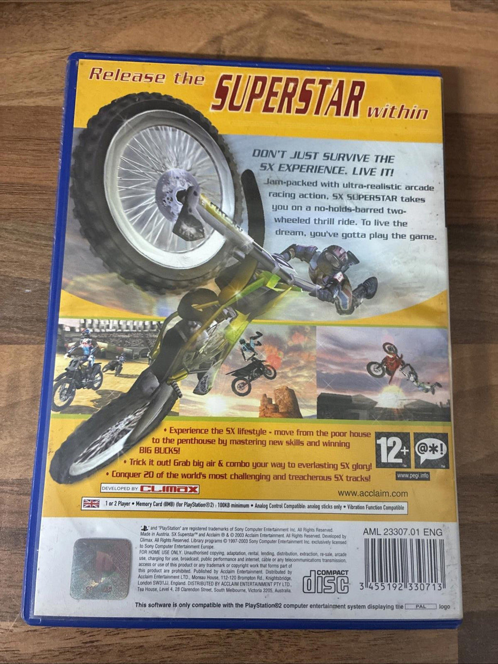 Sony Playstation 2 PS2 PAL Game - SX Superstar, Disc, Box, And Book