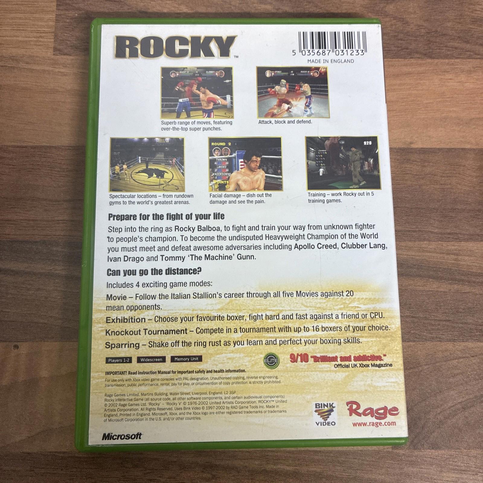 Rocky Xbox Game 2002 UK Tested Working  in Original Box