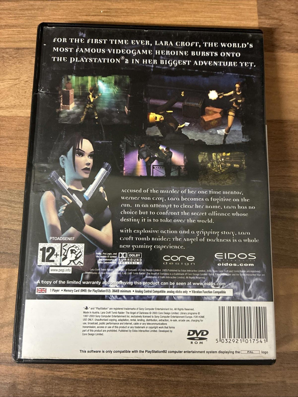Lara Croft Tomb Raider The Angel of Darkness PlayStation 2 PS2 Manual