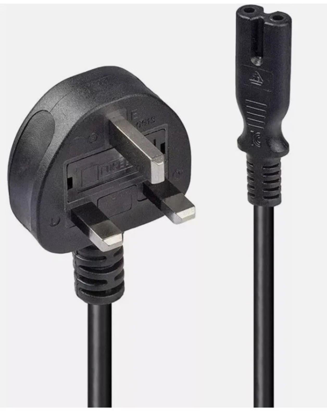UK Figure 8 Power Cable - PlayStation/XBox/TV Mains/Laptop 5M Brand New