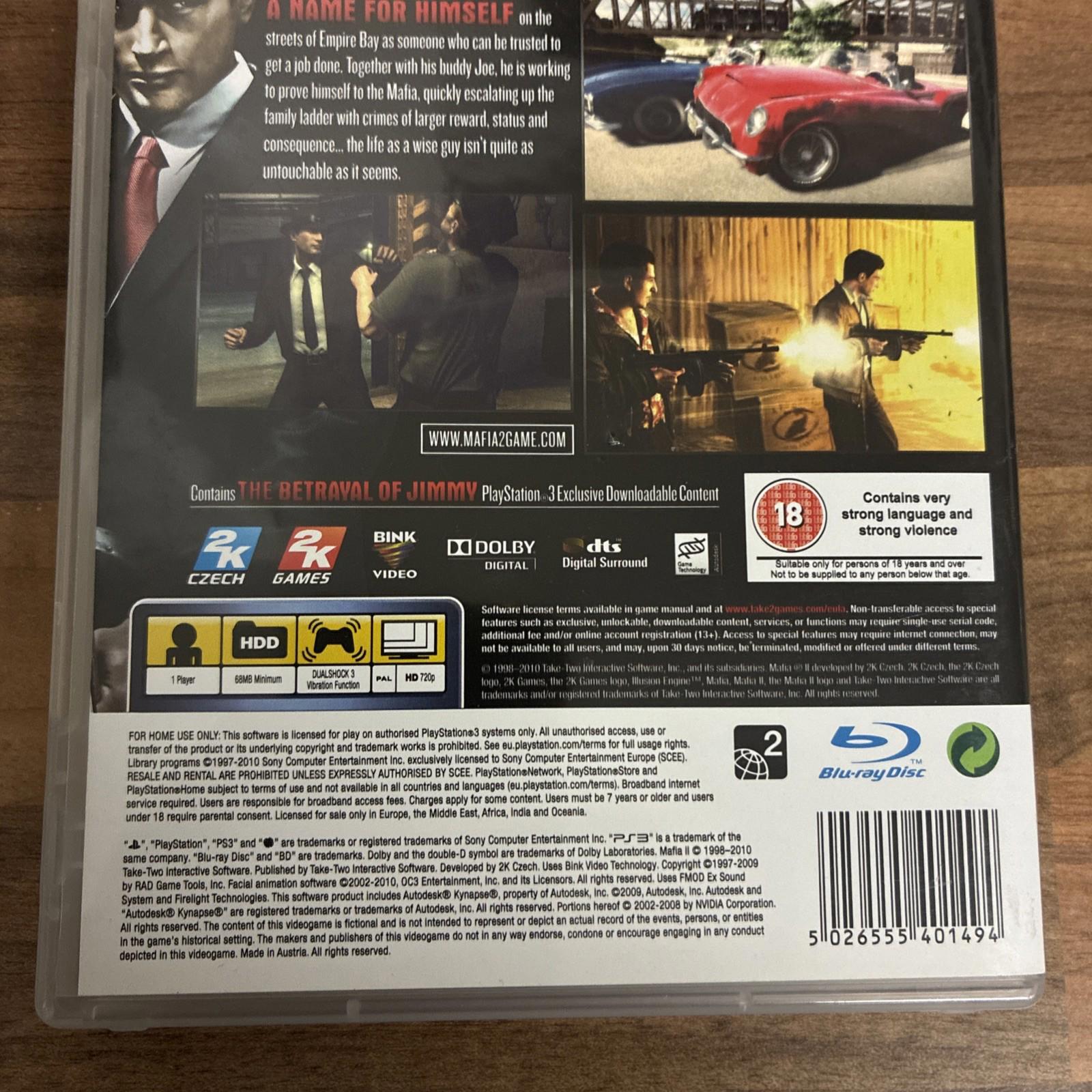 Mafia II (Sony PlayStation 3, 2010) Mint Condition