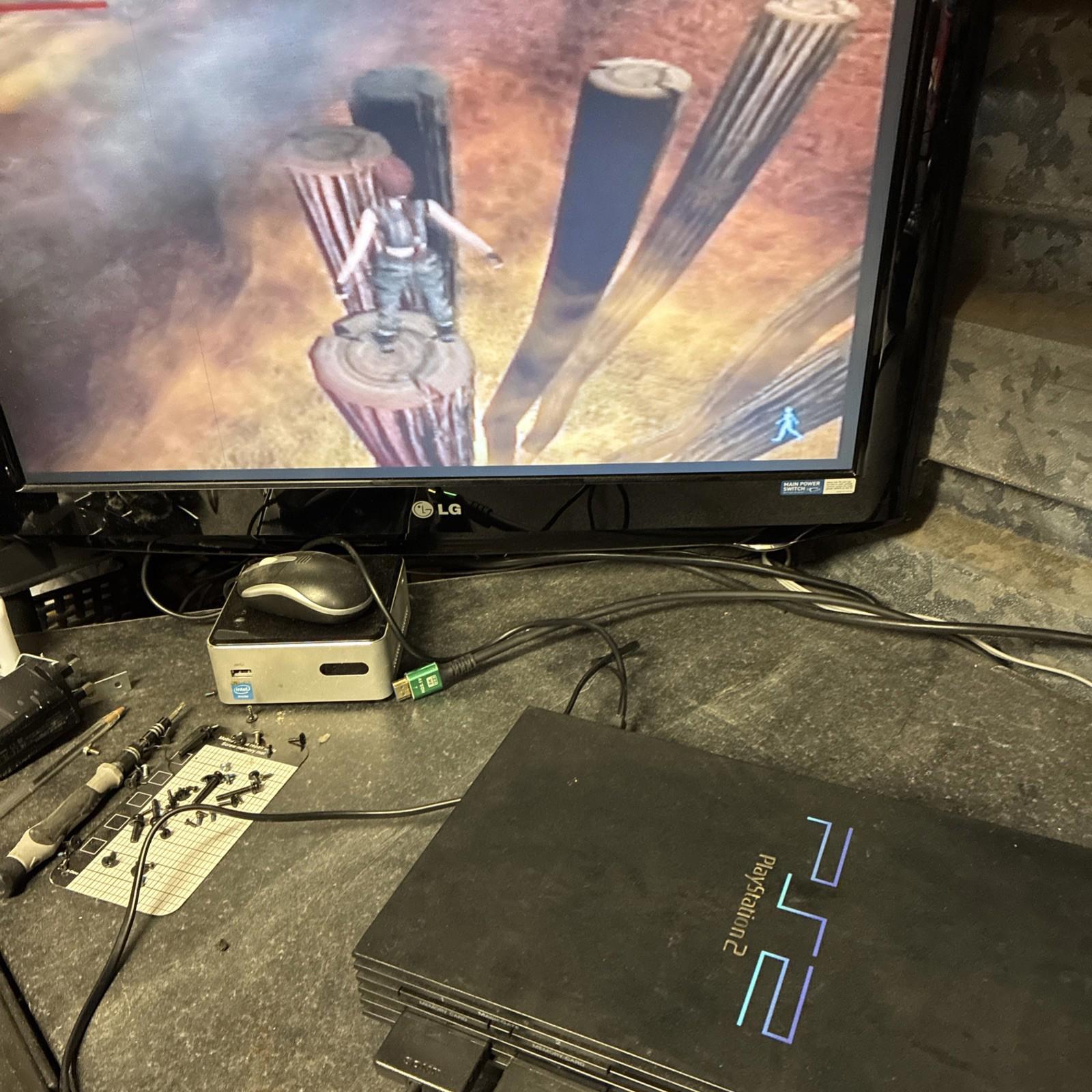 Sony Playstation Black PAL PS2 - SCPH-50003 Working 2 X Controllers & Memory 256