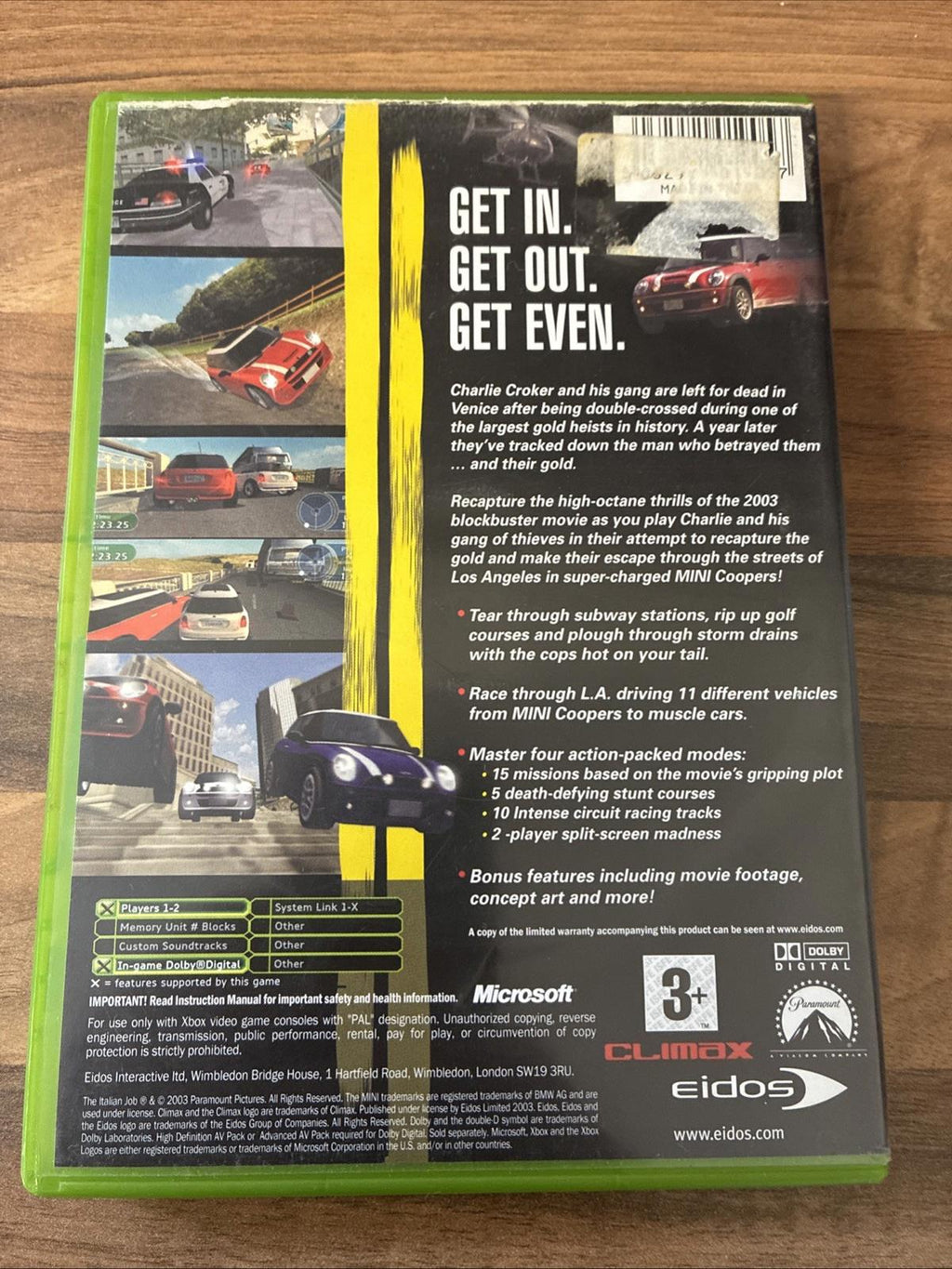 The Italian Job LA Heist Xbox Complete Complete With Manual In VGC