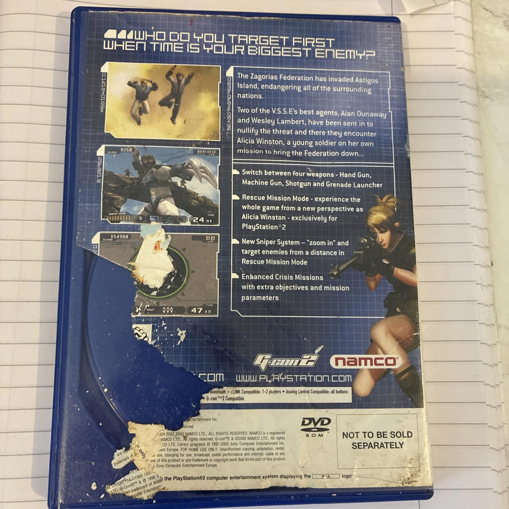 Time Crisis 3 (Sony PlayStation 2, 2003) Namco Shooter Multiplayer Video Game