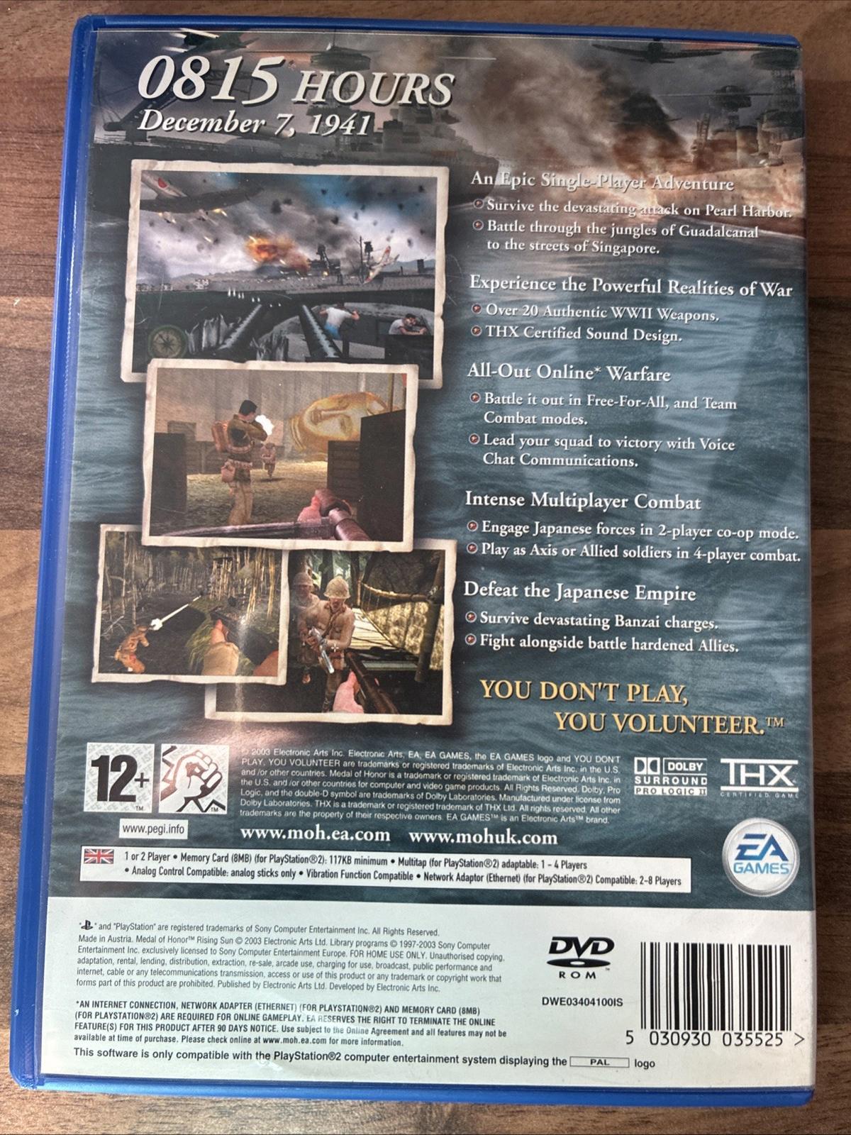 Medal of Honor: Rising Sun (Sony PlayStation 2, 2003) No Manual