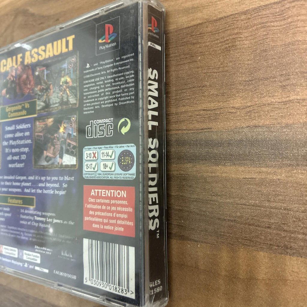 SONY PLAYSTATION PS1 - SMALL SOLDIERS CIB BLACK LABEL no cover/no manual