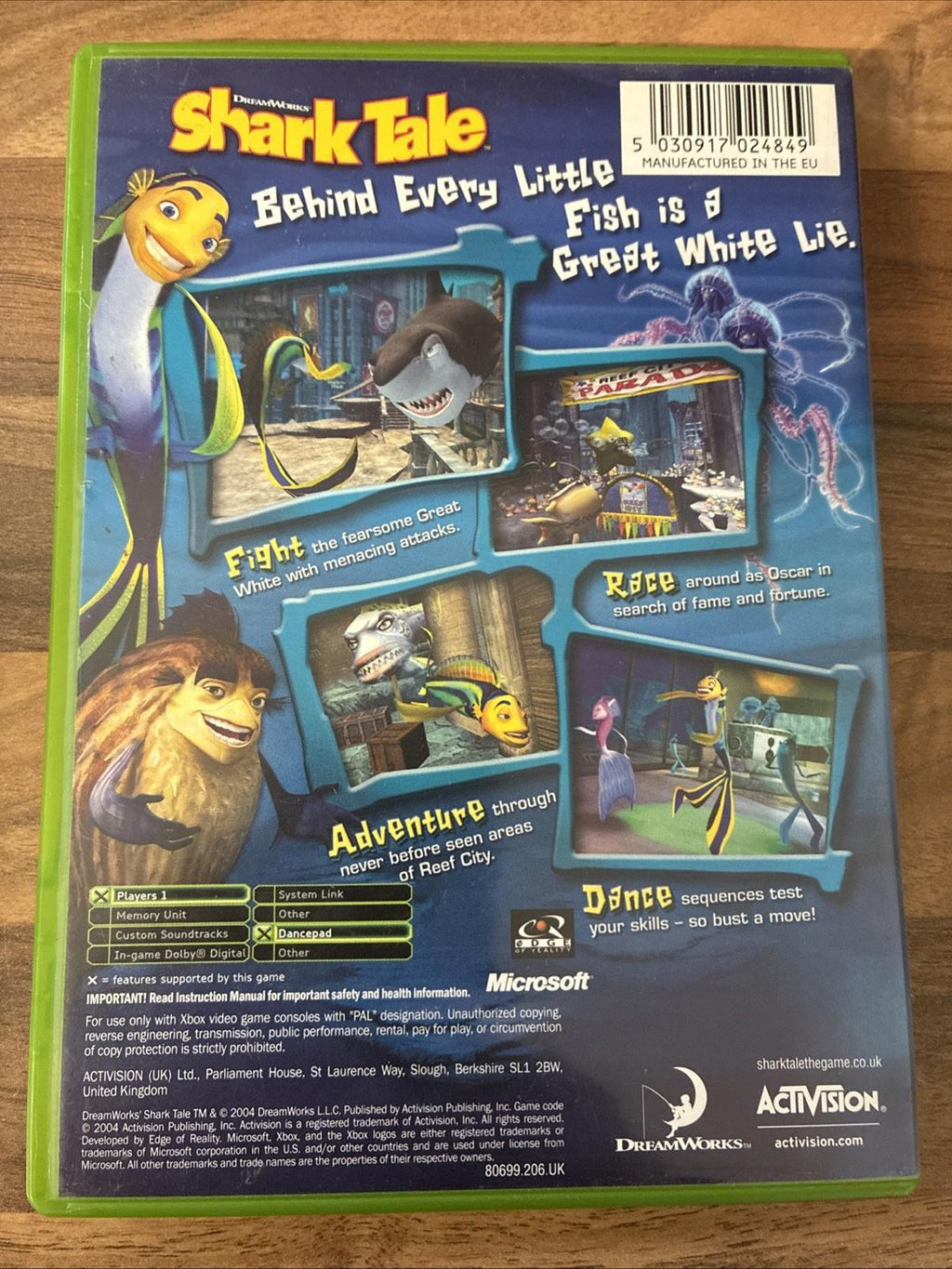 Shark Tale (Microsoft Xbox, 2004) In Good Condition