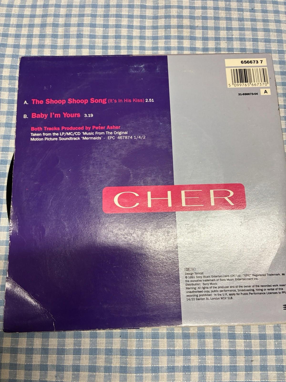 CHER - The Shoop Shoop Song (It's In His Kiss) 7 inch vinyl VG+