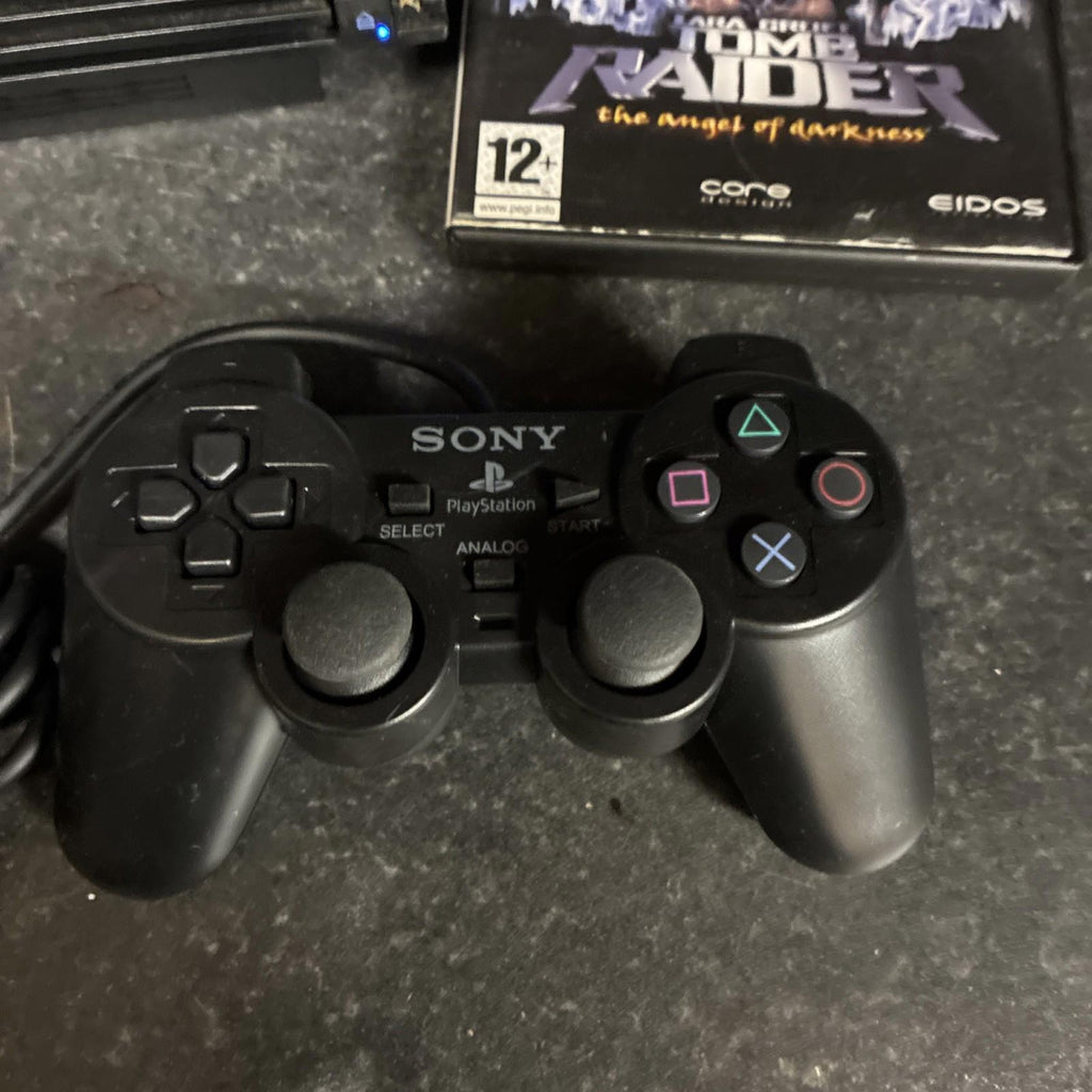 Sony Playstation Black PAL PS2 - SCPH-50003 Working 2 X Controllers & Memory 256