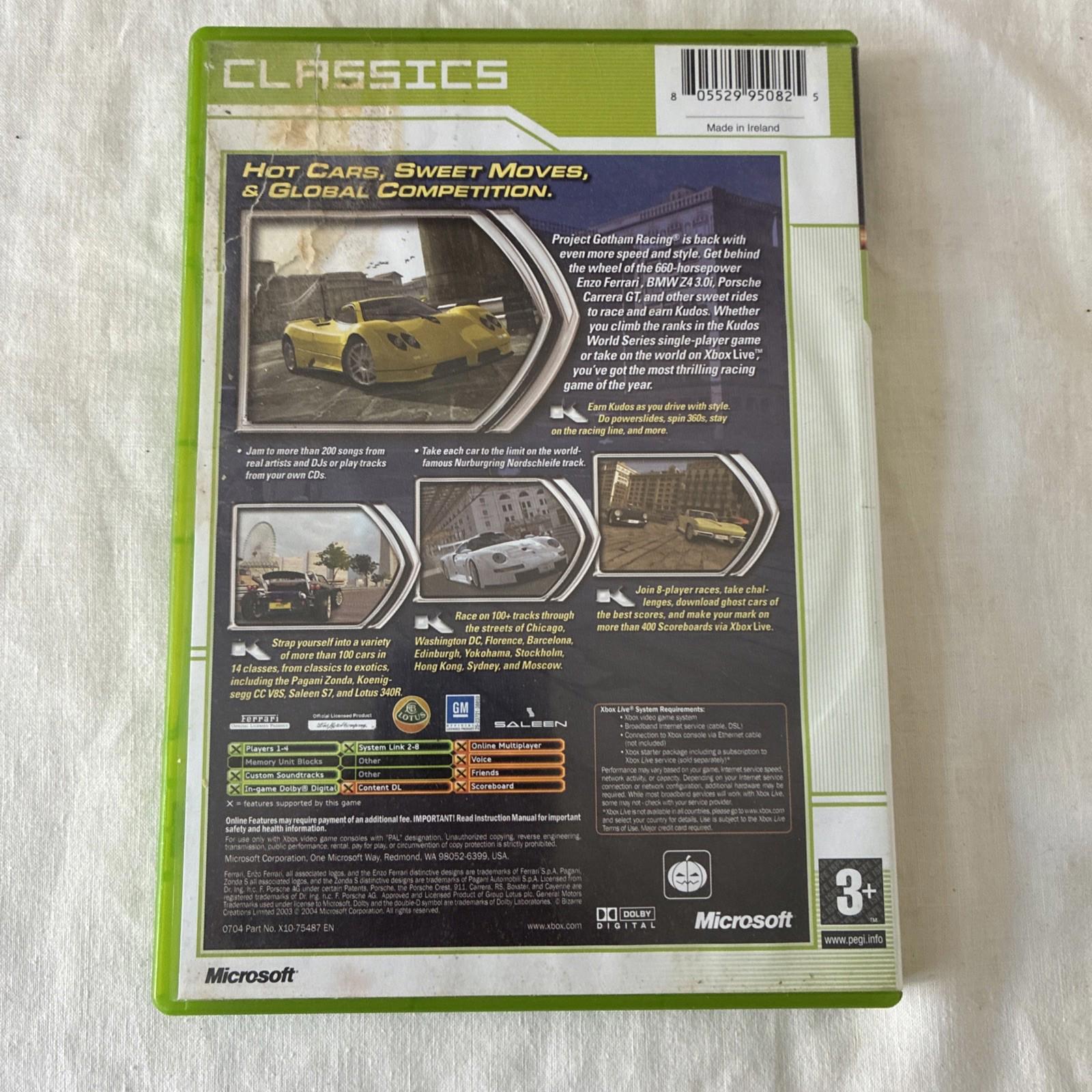 Project Gotham Racing 2 - Xbox With Manual In Very Good Condition