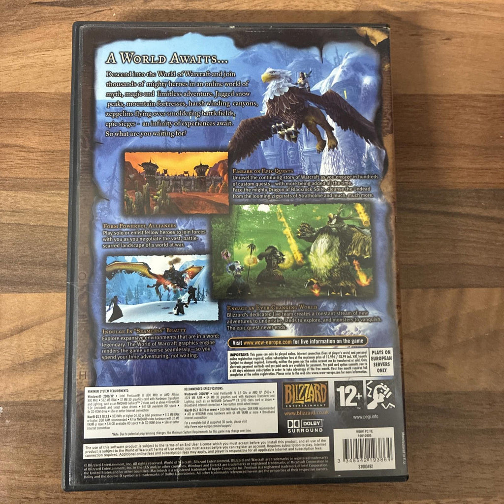 World of Warcraft PC Windows + MAC 2004 5 Disc Game With Manual