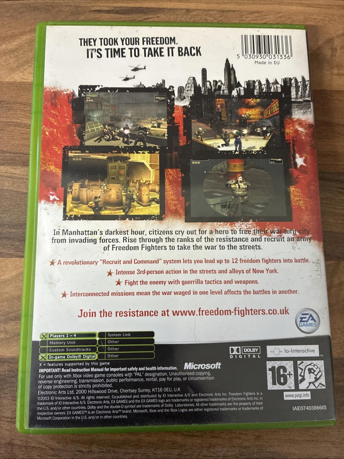 Freedom Fighters (Microsoft Xbox, 2003) In Very Good Condition