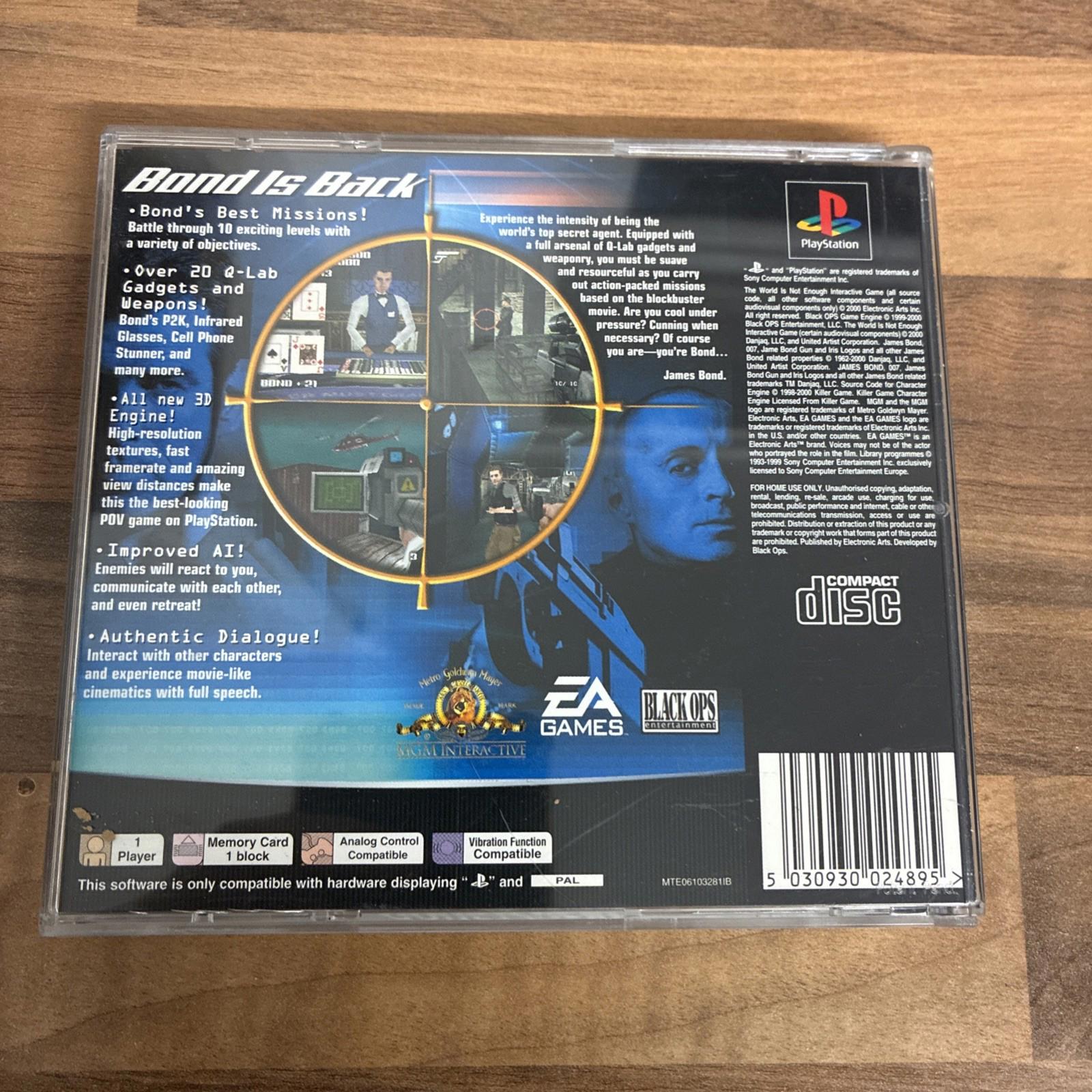 007: The World is Not Enough (Sony PlayStation 1, 2001) with manual