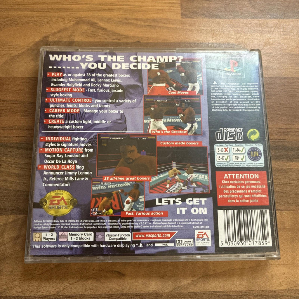 PlayStation : Knockout Kings 99 PlayStation 1 Game no manual includes front GC