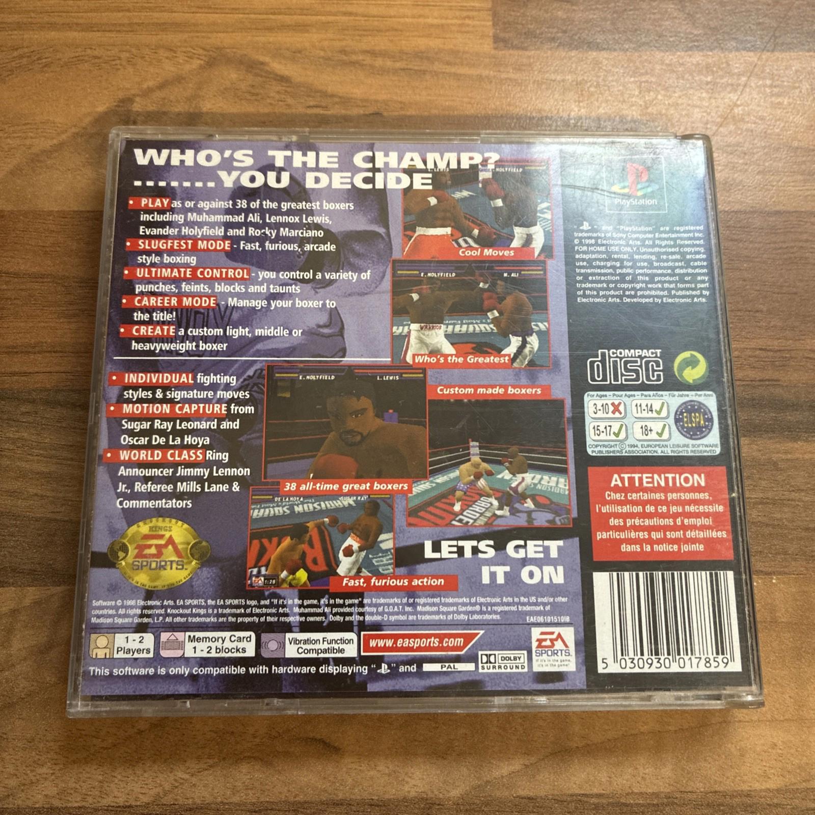 PlayStation : Knockout Kings 99 PlayStation 1 Game no manual includes front GC