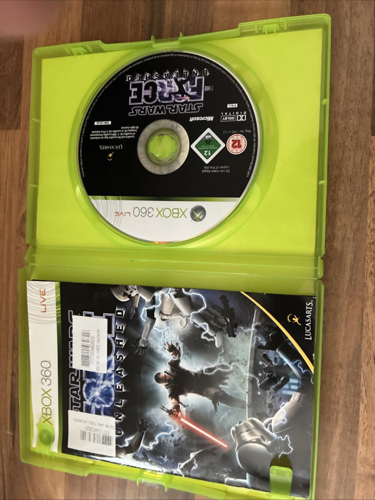 Star Wars: The Force Unleashed (Microsoft Xbox 360, 2008) Complete With Manaul