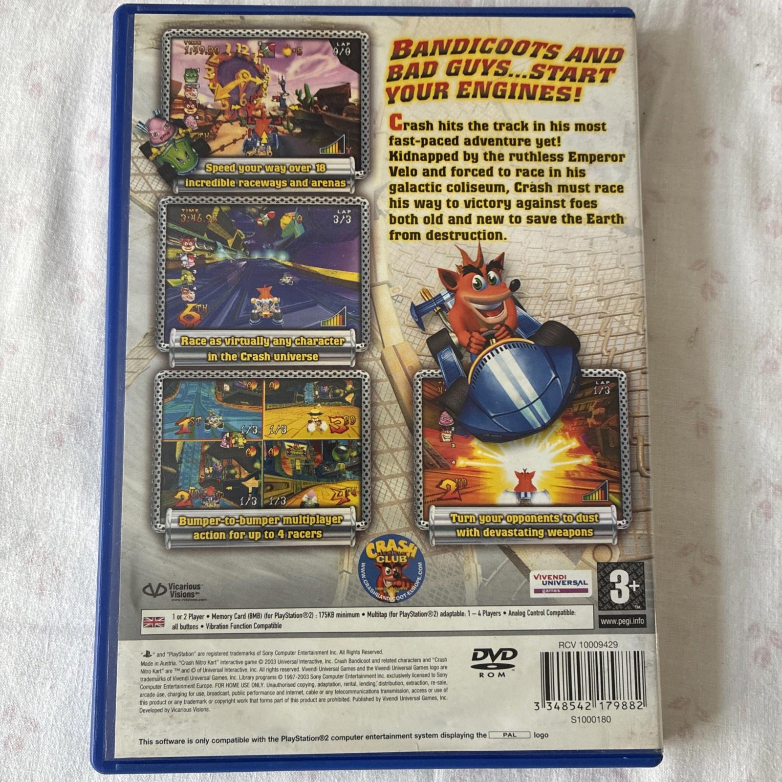 Crash Nitro Kart (PlayStation 2 2003) In Very Good Condition