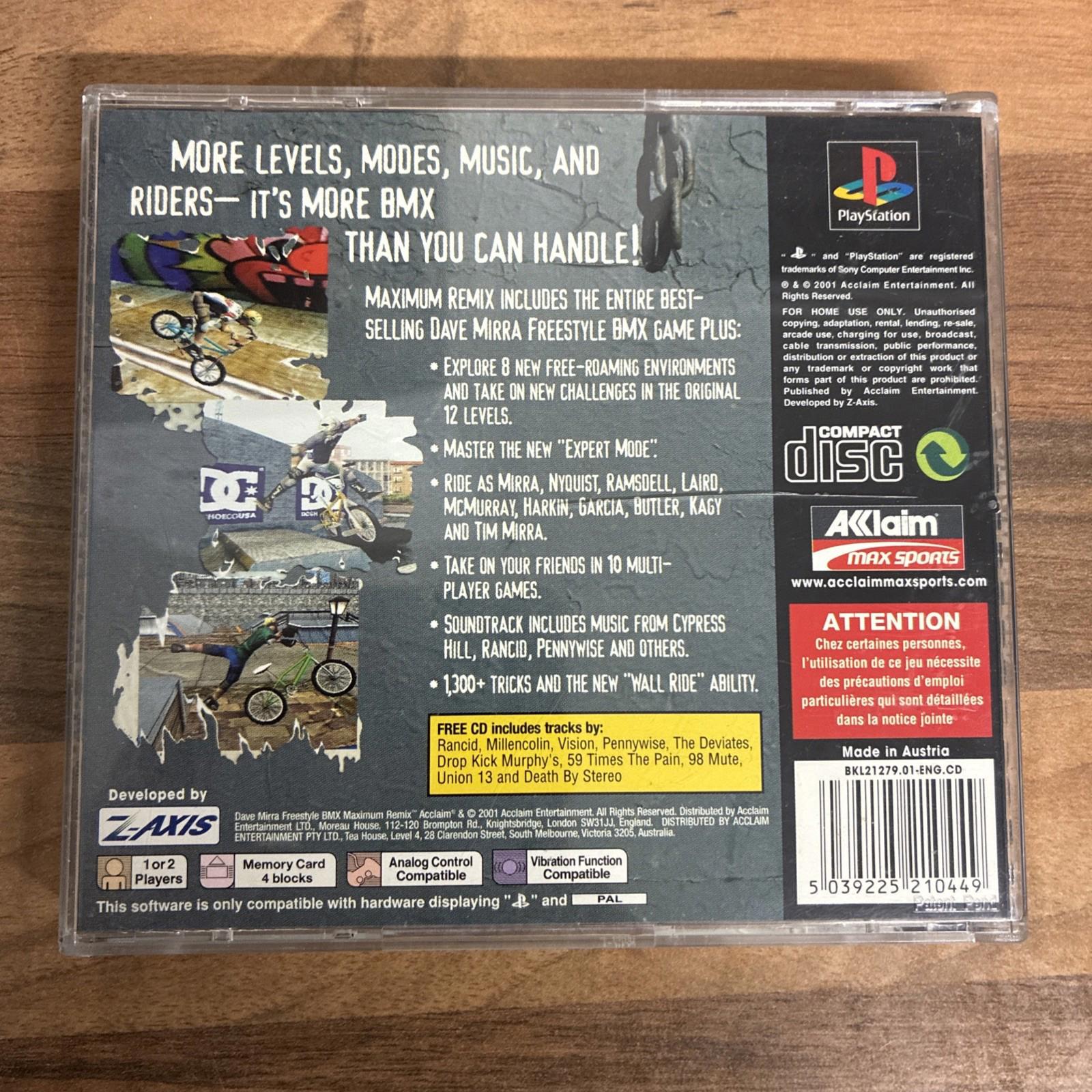 Dave Mirra Freestyle BMX: Remix | PlayStation PS1 Black Label - VGC & Complete