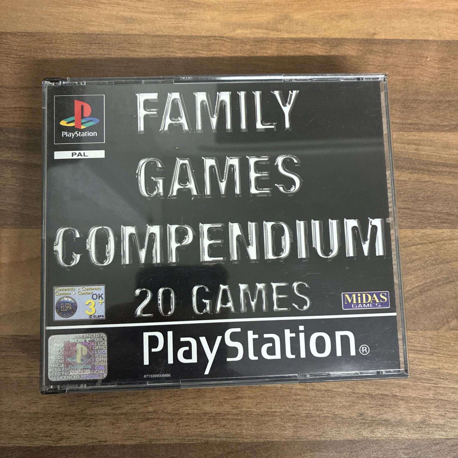 Compendium Family Games 20 Games Sony PlayStation 1, PS1 2001) Complete