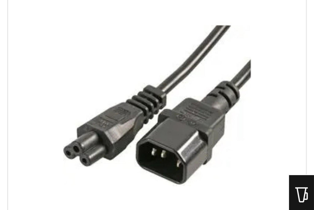 Mains Power IEC Plug C14 to Cloverleaf Socket C5 Power Cable 1m Long Cable