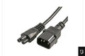 Mains Power IEC Plug C14 to Cloverleaf Socket C5 Power Cable 1m Long Cable